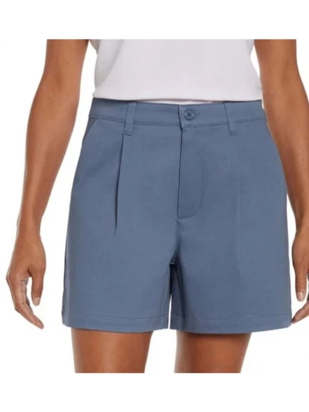 Banana Republic Women's 14 Blue Pleated Front Chino Shorts  M1086